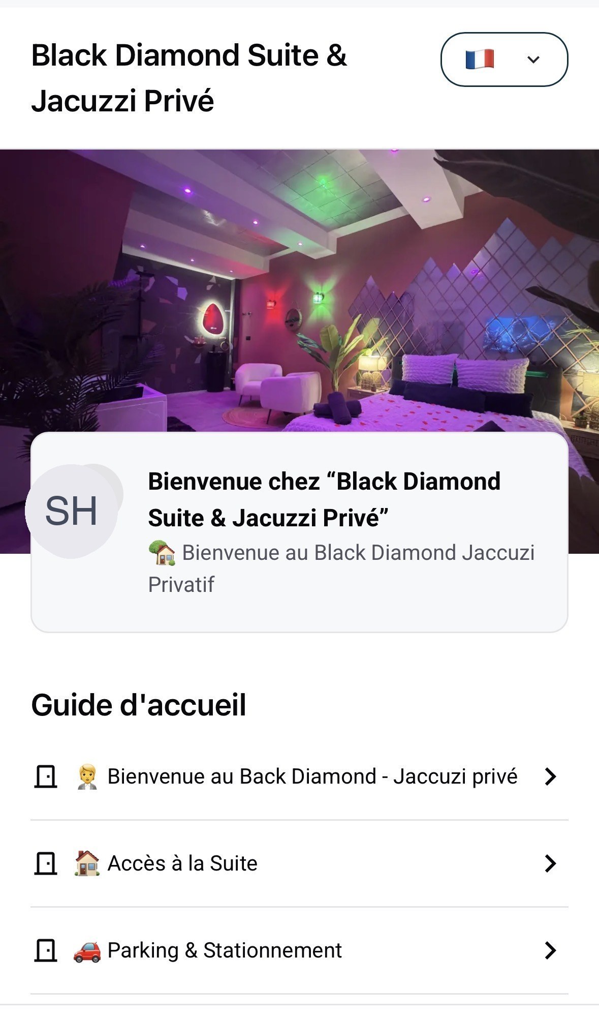 Livret d'accueil Black Diamond Suite & Jacuzzi Privé